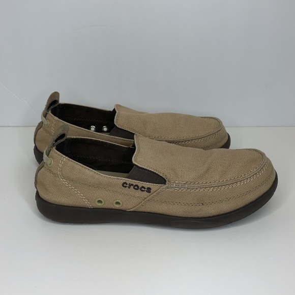 Crocs Shoes | Crocs Walu Slip on Canvas Shoe Mens | Color: Tan | Size: 8 | Annes_Armoire's Closet